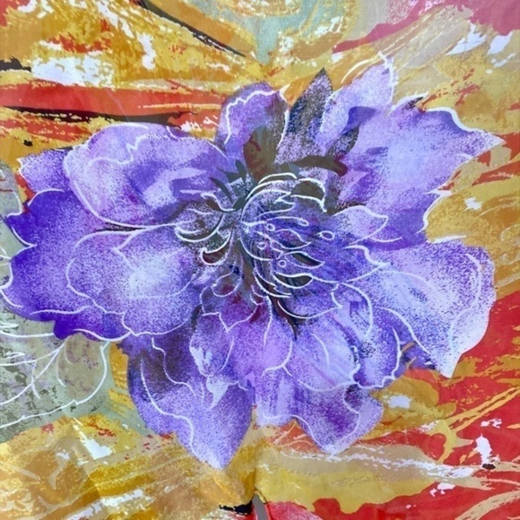 Jamie Nicole Collection Red and Purple Floral Blouse Overlay - Picture 4 of 10